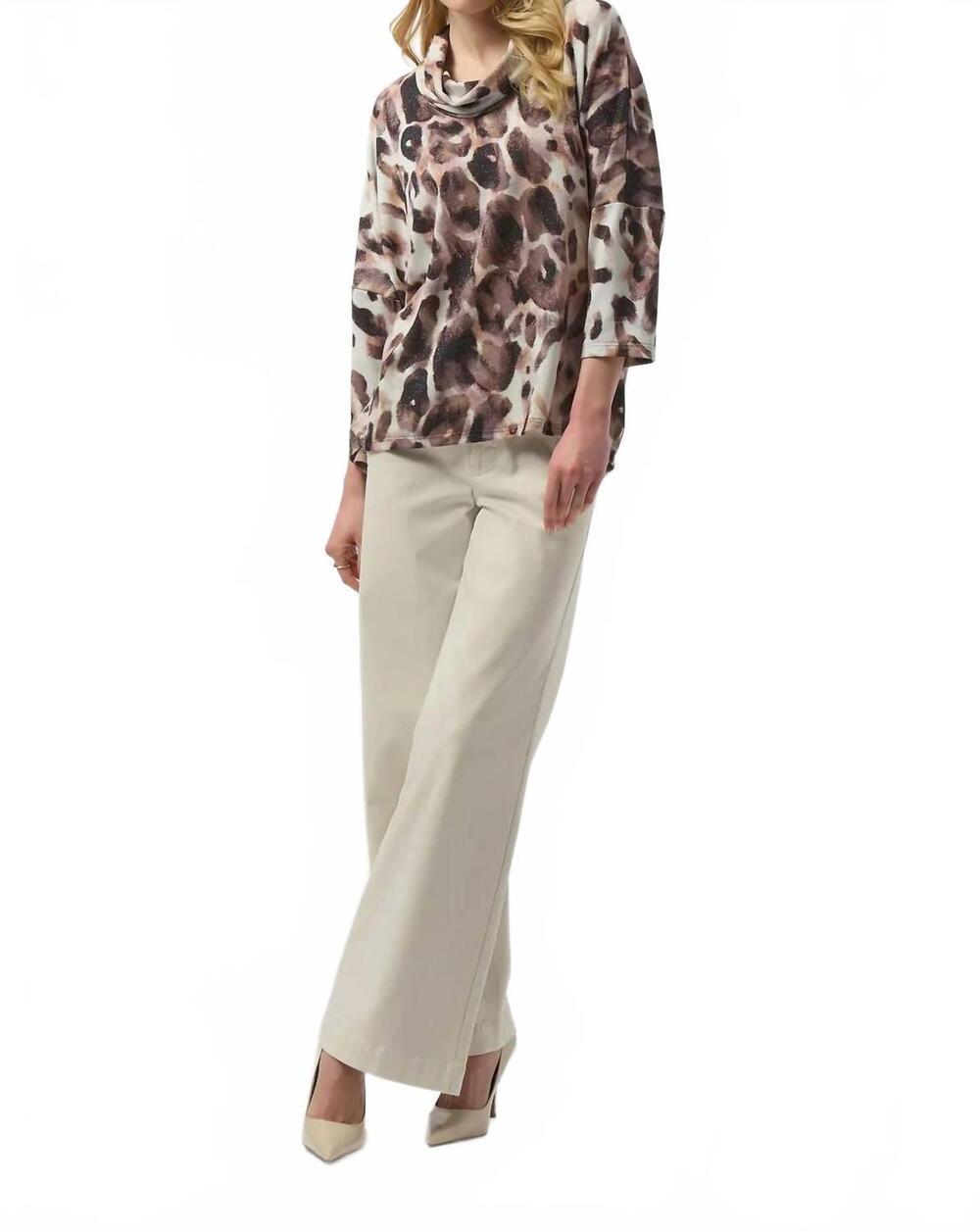 NEW JOSEPH RIBKOFF animal print 3/4 sleeves tunic top